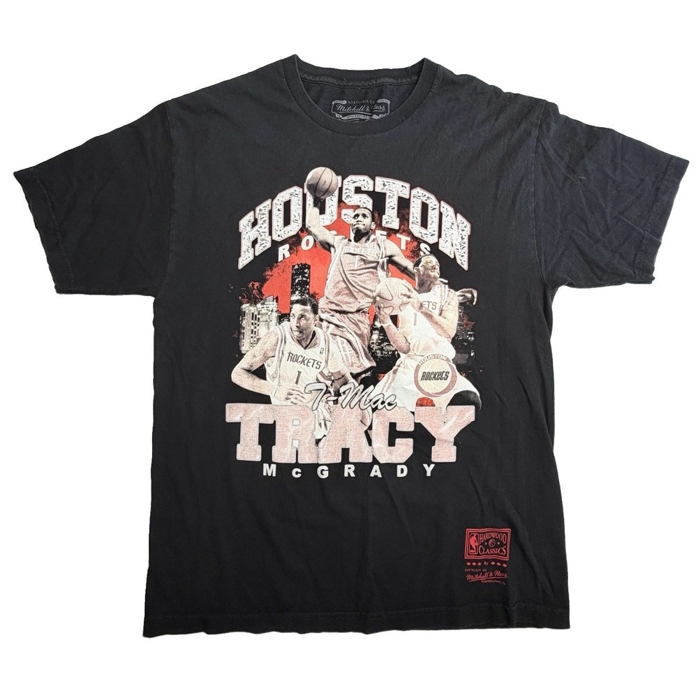 Mitchell & Ness Tracy McGrady Houston Rockets T-Shirt‎ Men's Large Black NBA